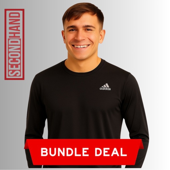 Adidas Men’s M Black Long Sleeve Performance Training Shirt Activewear Top - Picture 1 of 6